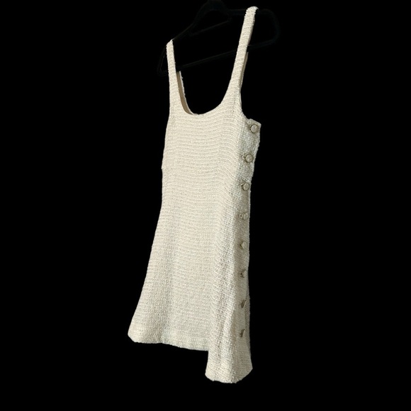 Zara NWT Off White Boucle’ Sleeveless Fully Lined Fit & Flare Mini Dress Sz. XS - Picture 5 of 16